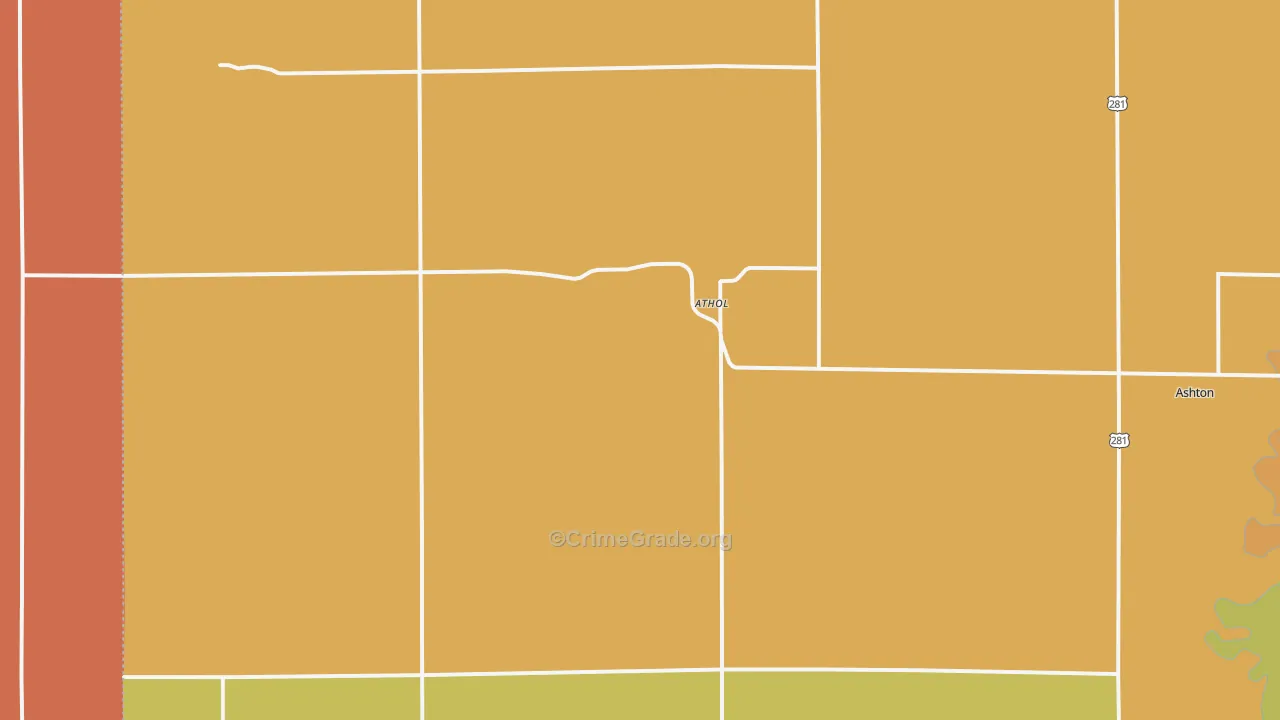 Athol, SD Map of Burglary Rates