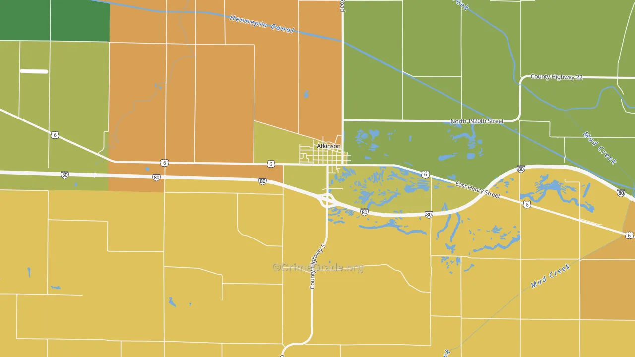 Atkinson, IL Map of Burglary Rates