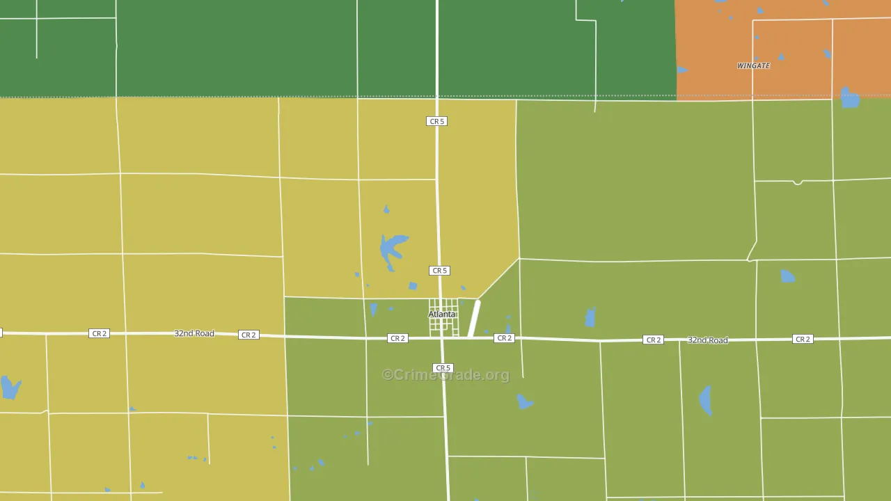 Atlanta, KS Map of Burglary Rates