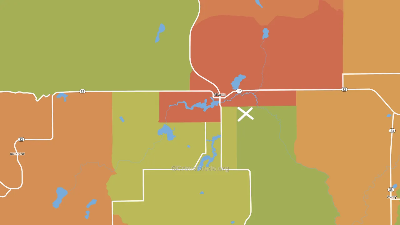 Atlanta, MI Map of Burglary Rates