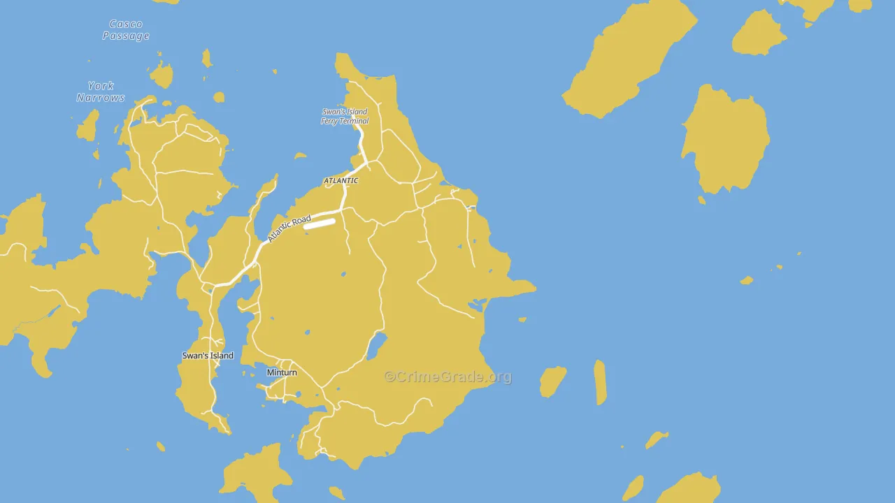 Atlantic, ME Map of Burglary Rates