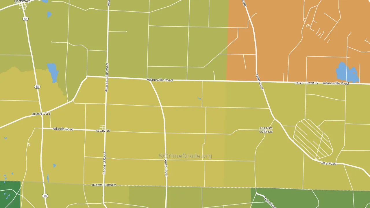 Atlantic, PA Map of Burglary Rates