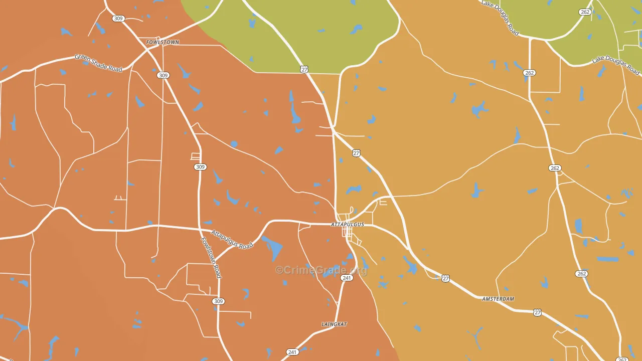 Attapulgus, GA Map of Burglary Rates