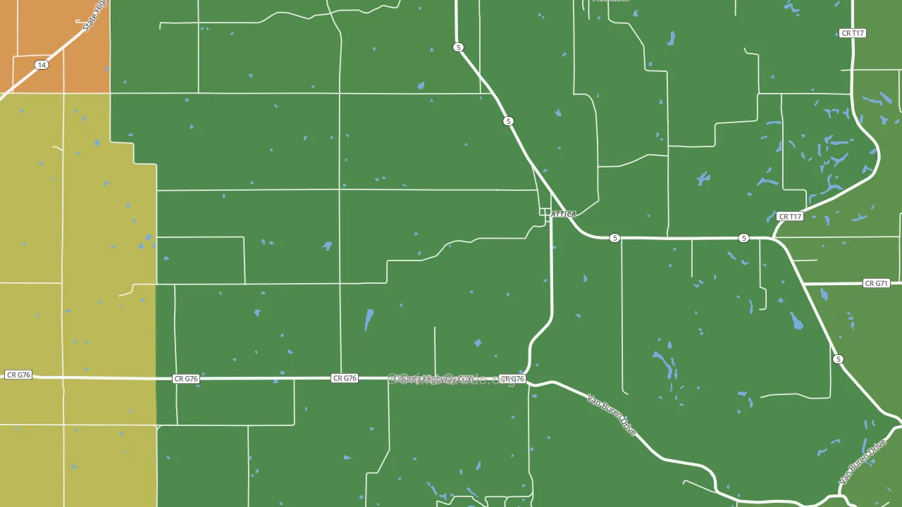 Attica, IA Map of Burglary Rates
