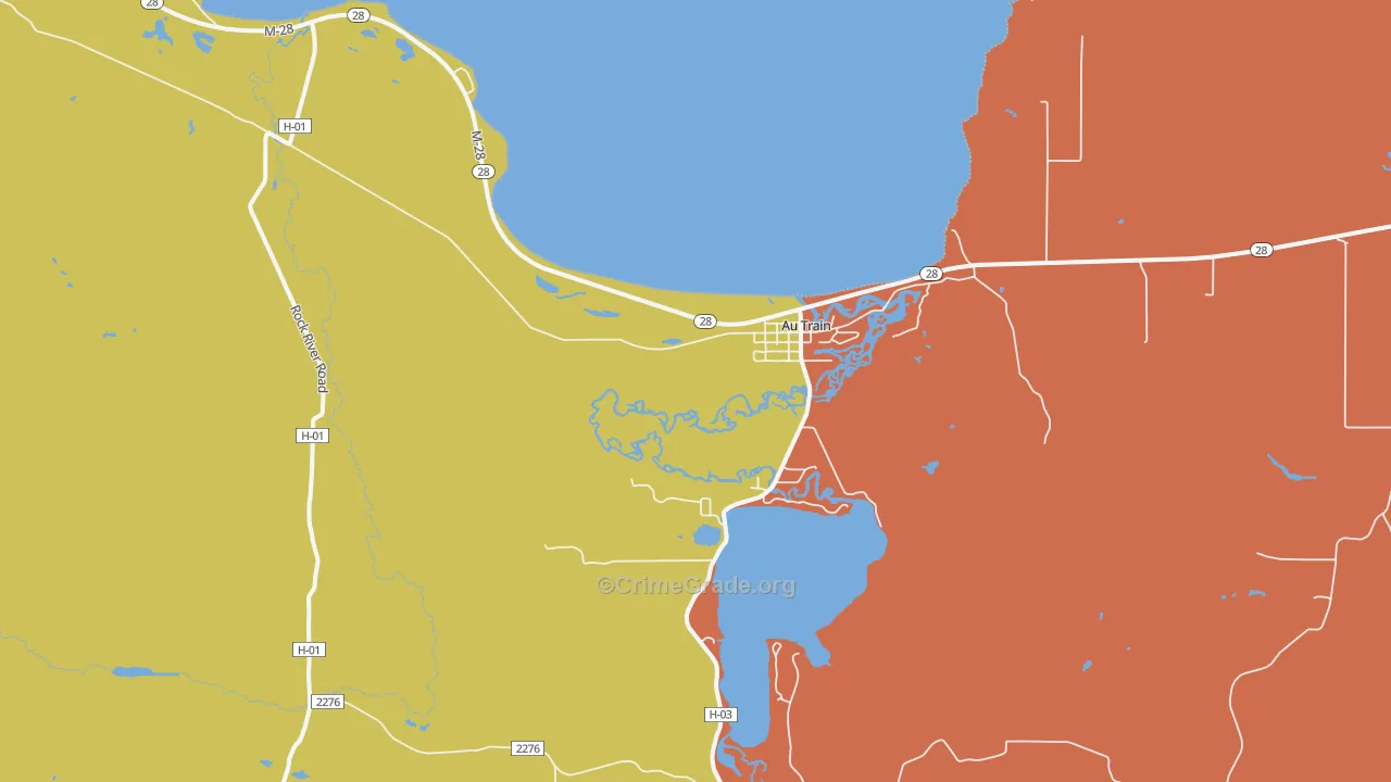 Au Train, MI Map of Burglary Rates