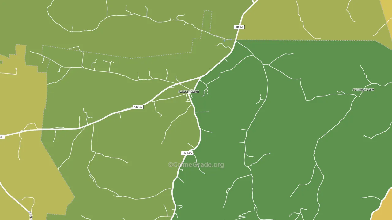 Auburntown, TN Map of Burglary Rates