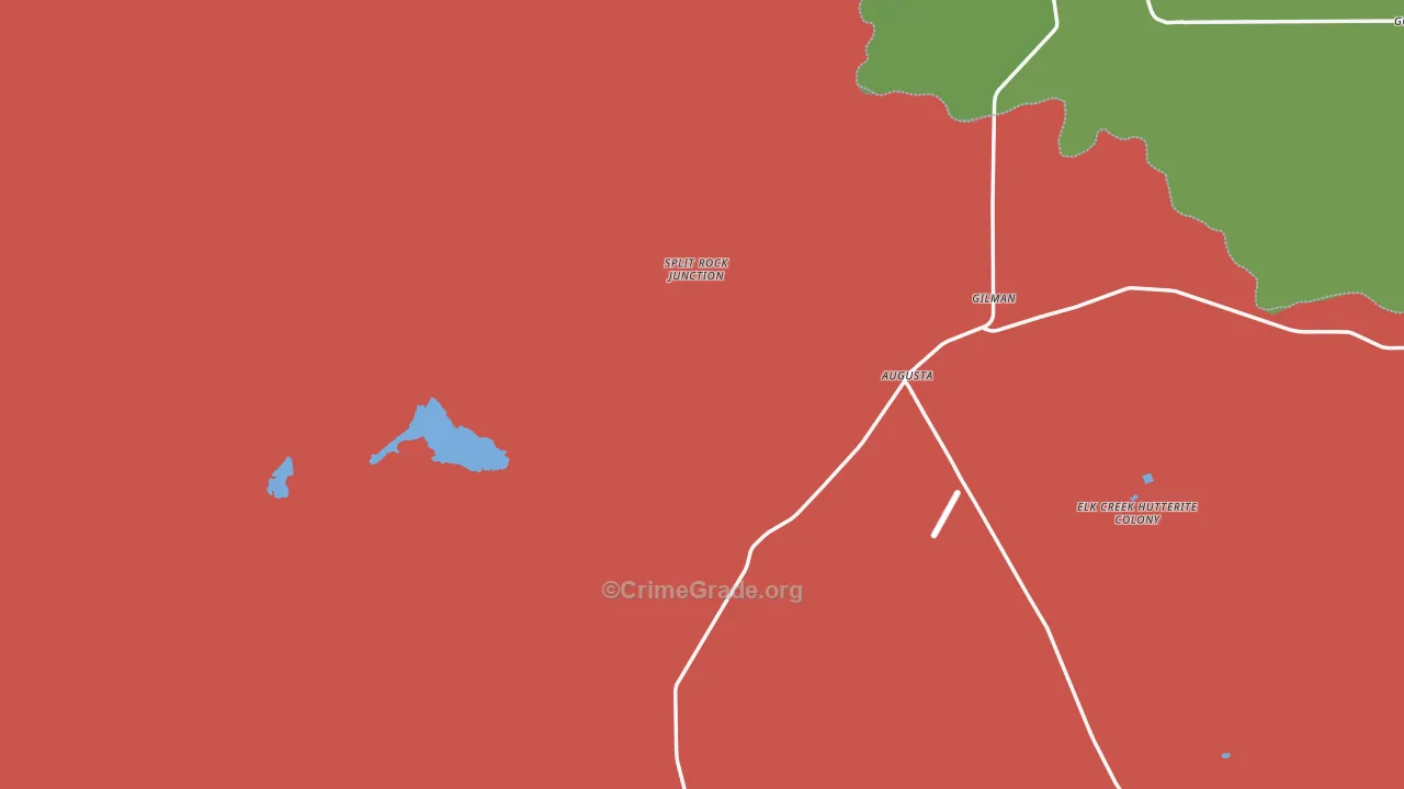 Augusta, MT Map of Burglary Rates