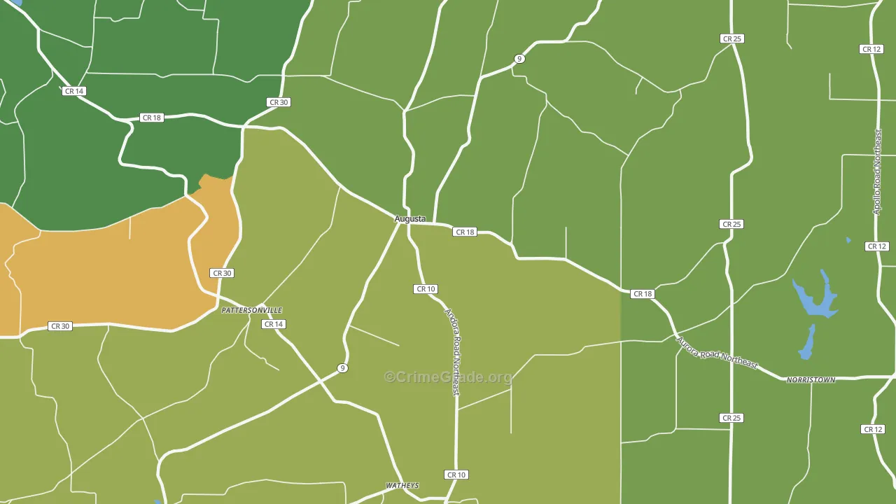 Augusta, OH Map of Burglary Rates