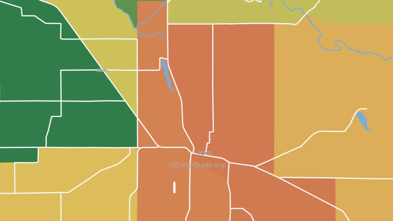 Augusta, WI Map of Burglary Rates