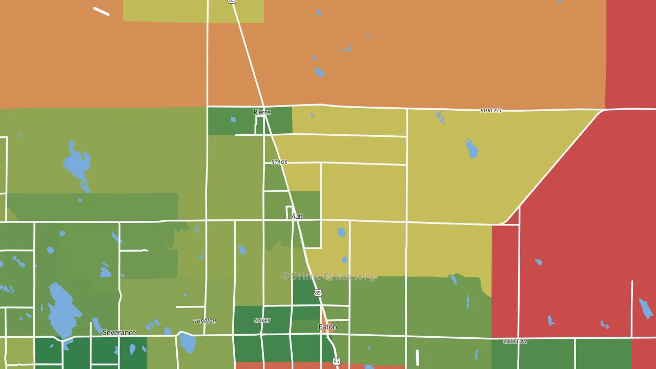 Ault, CO Map of Burglary Rates
