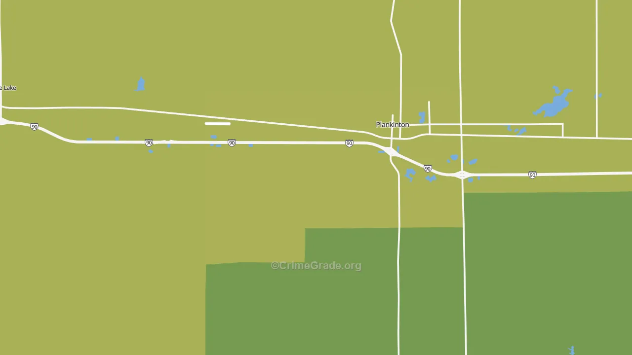 Aurora County, SD Map of Burglary Rates