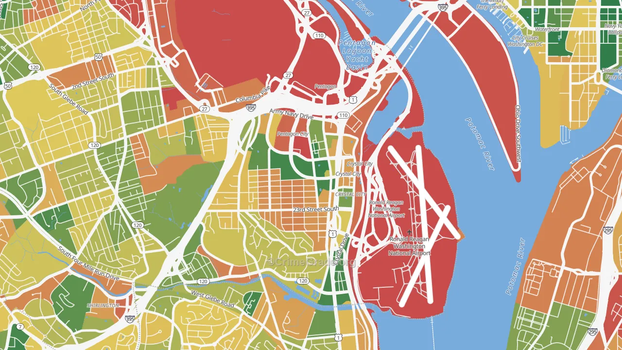 Aurora Highlands, Arlington, VA Map of Burglary Rates