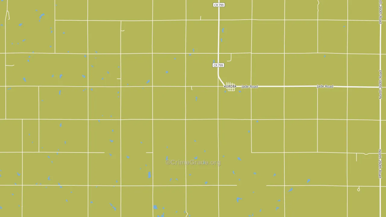 Aurora, KS Map of Burglary Rates