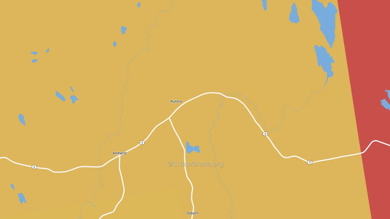 Aurora, ME Map of Burglary Rates