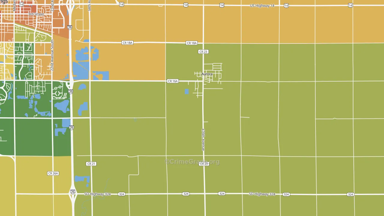 Aurora, SD Map of Burglary Rates