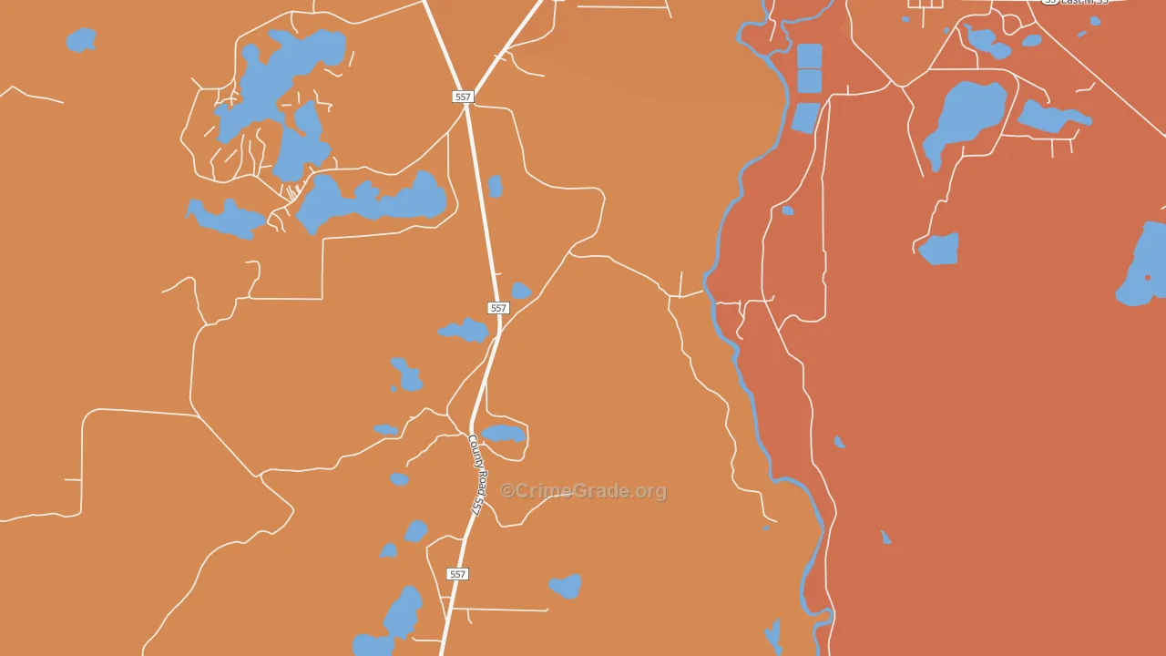 Austin, MI Map of Burglary Rates