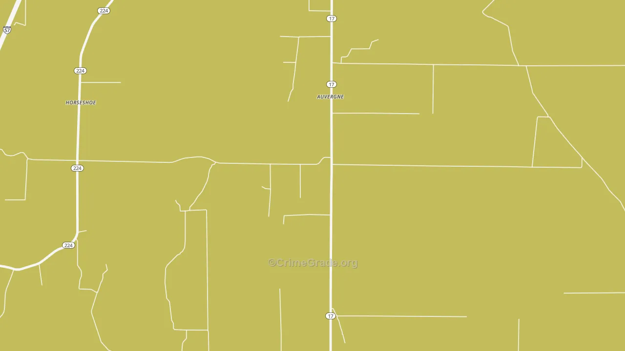 Auvergne, AR Map of Burglary Rates