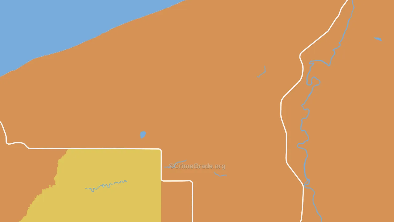 Auvinen Corner, MI Map of Burglary Rates