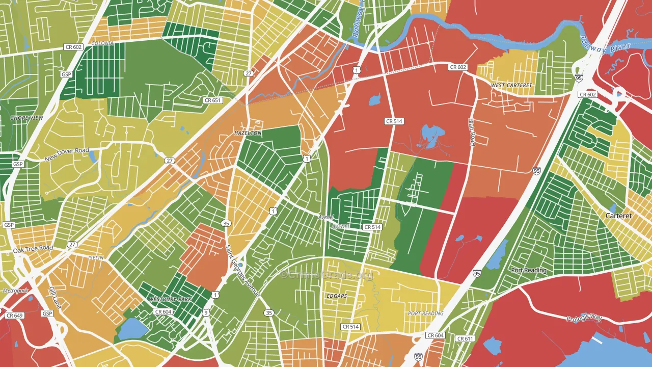 Avenel, NJ Map of Burglary Rates