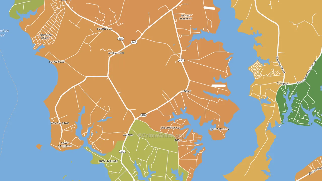 Avenue, MD Map of Burglary Rates