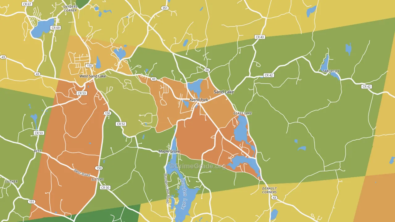 Averill Park, NY Map of Burglary Rates