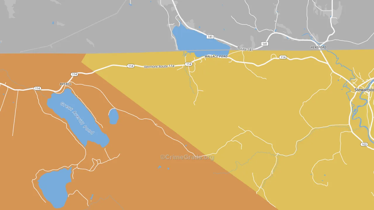 Averill, VT Map of Burglary Rates