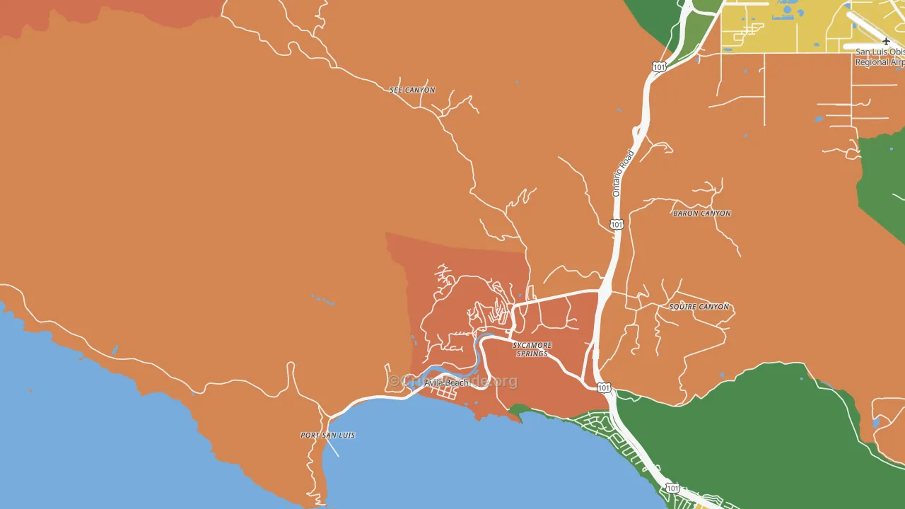 Avila Beach, CA Map of Burglary Rates