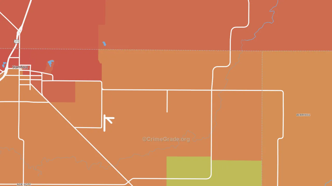 Avoca, TX Map of Burglary Rates