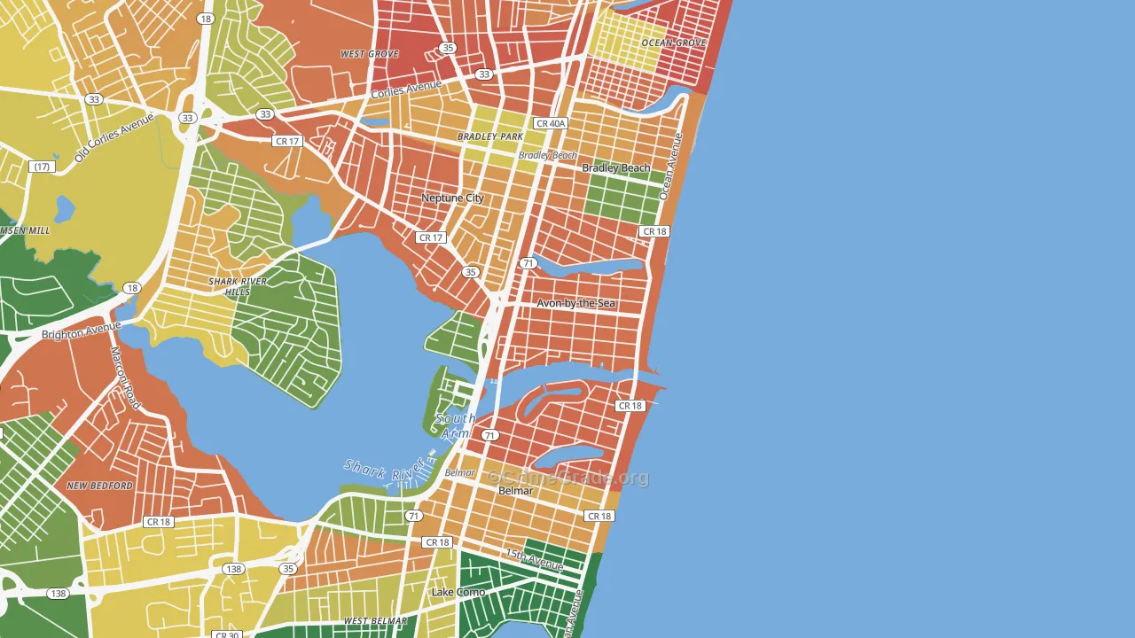 Avon-by-the-Sea, NJ Map of Burglary Rates