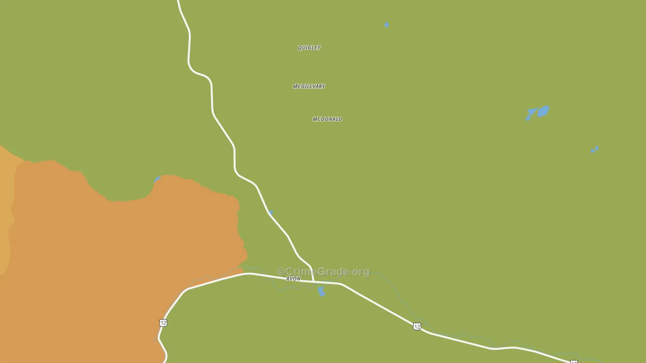 Avon, MT Map of Burglary Rates