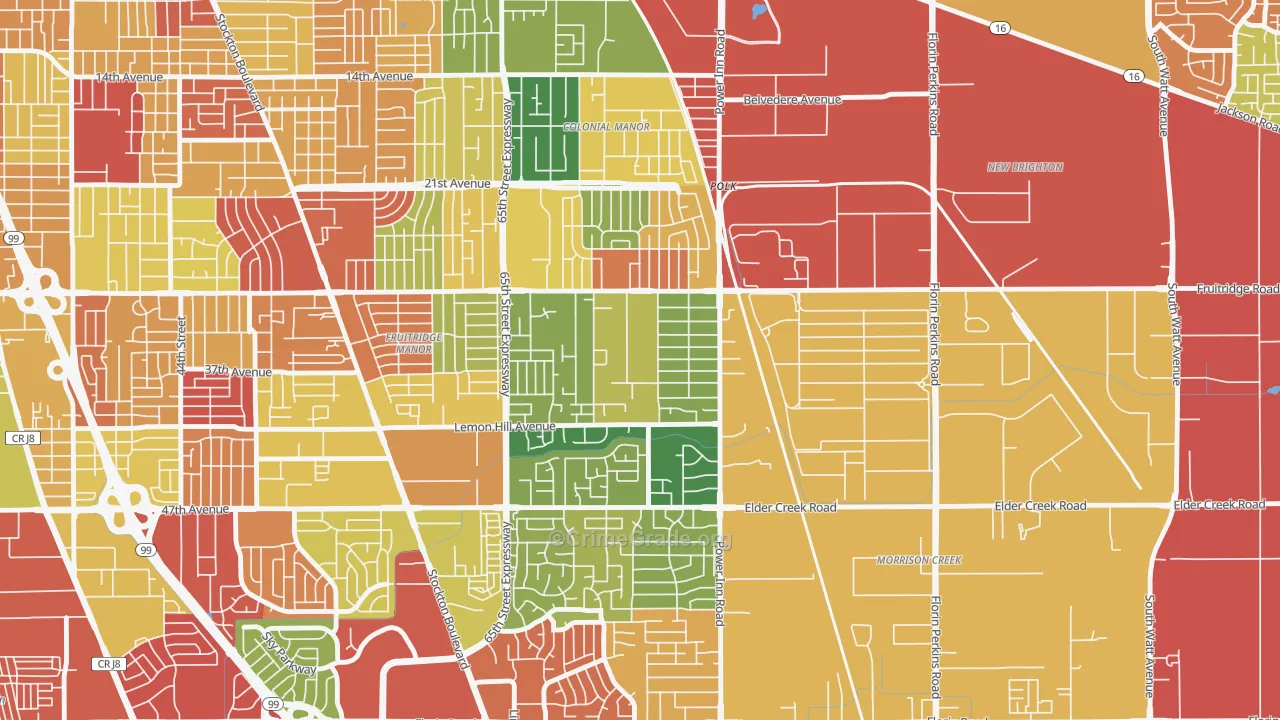 Avondale, Sacramento, CA Map of Burglary Rates