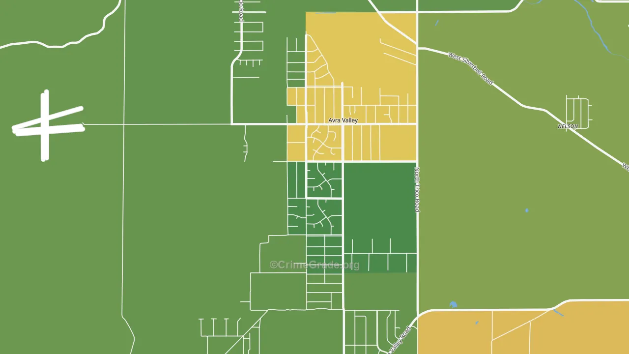 Avra Valley, AZ Map of Burglary Rates