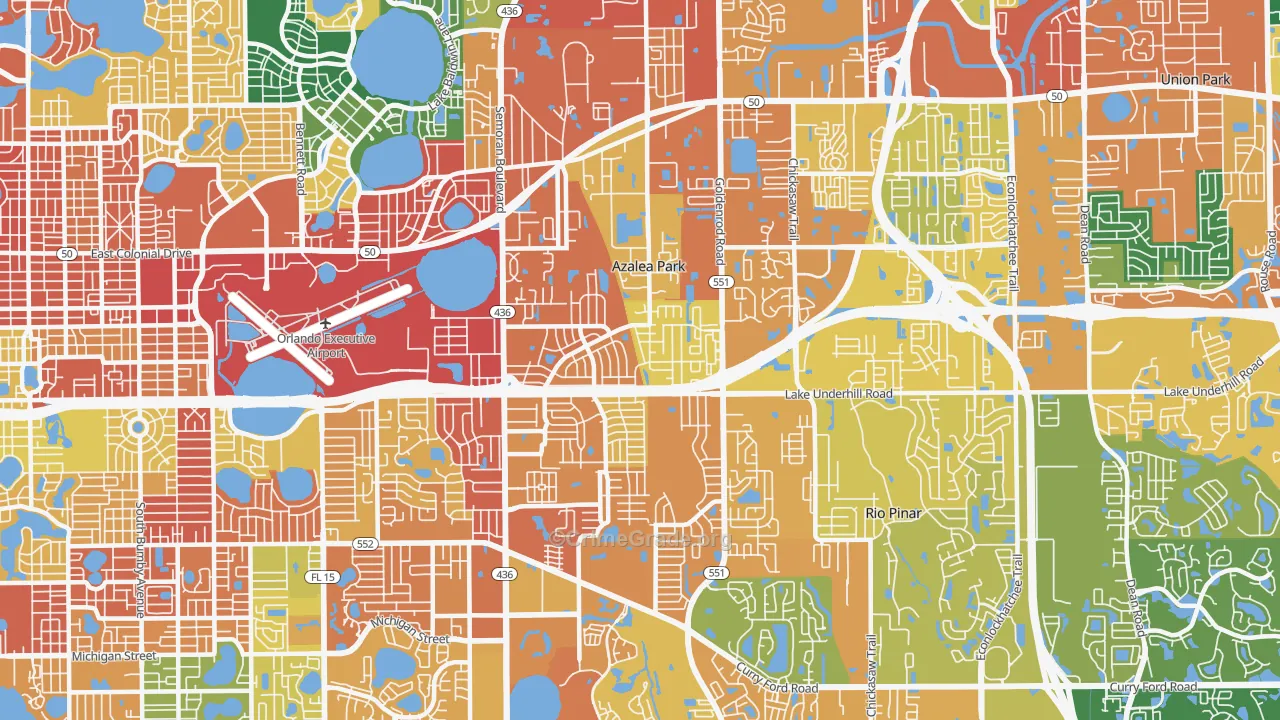 Azalea Park, FL Map of Burglary Rates