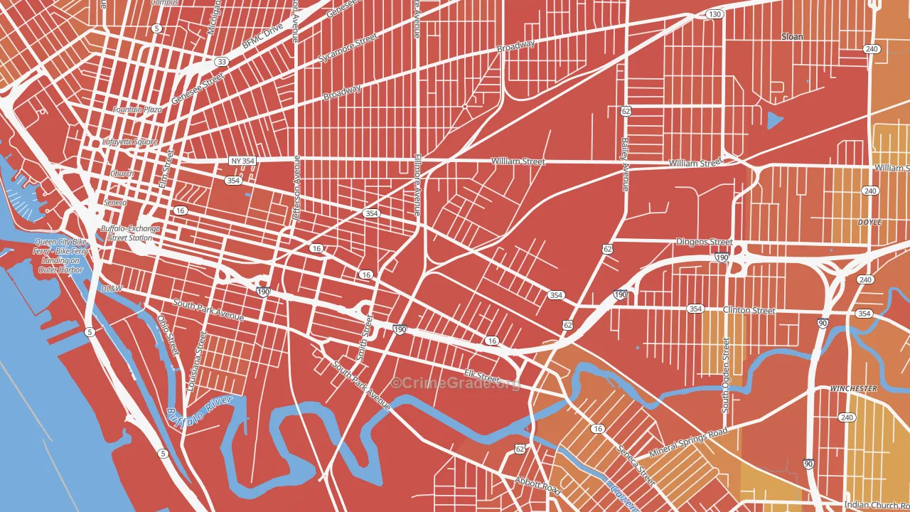 Babcock, Buffalo, NY Map of Burglary Rates