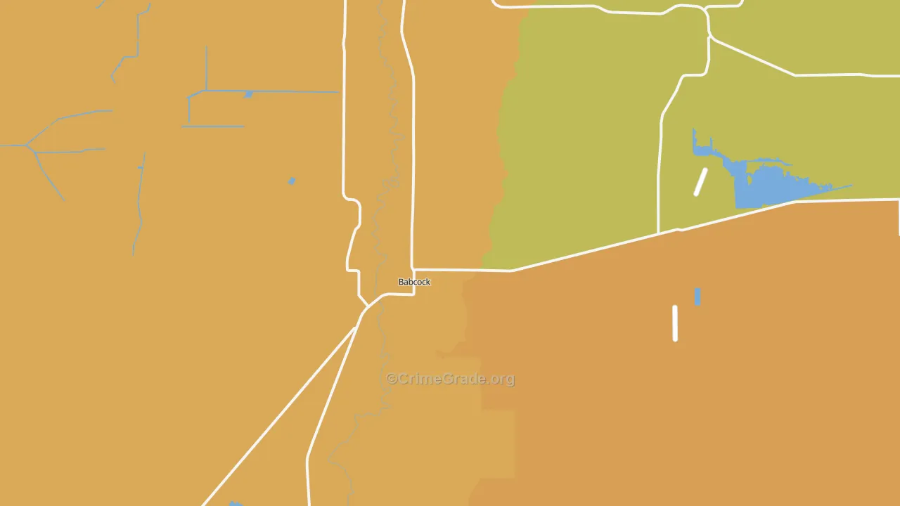 Babcock, WI Map of Burglary Rates