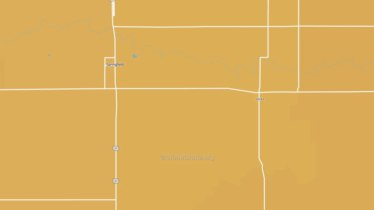 Baca County, CO Map of Burglary Rates