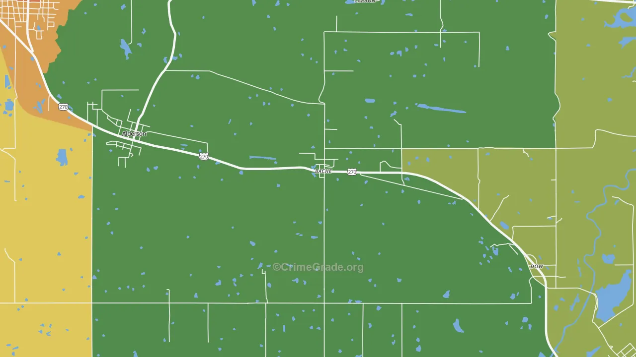Bache, OK Map of Burglary Rates