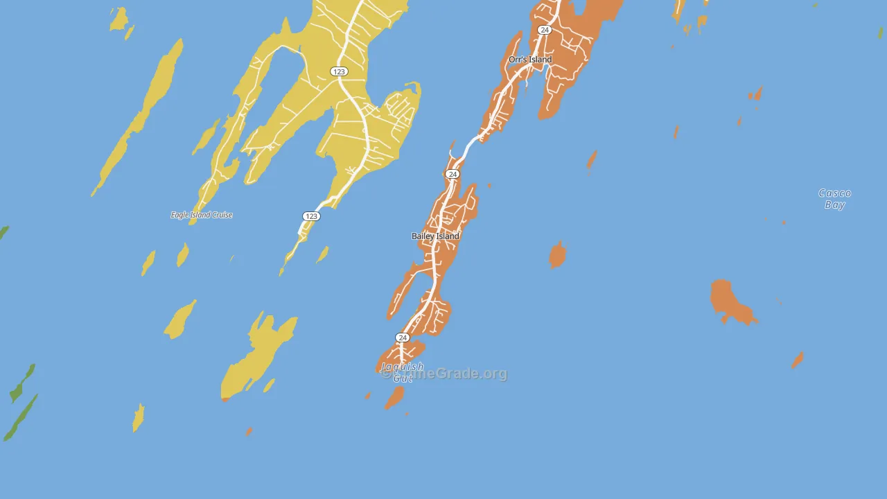 Bailey Island, ME Map of Burglary Rates