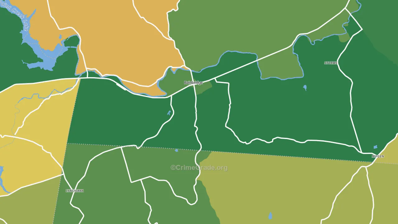 Bainbridge, OH Map of Burglary Rates