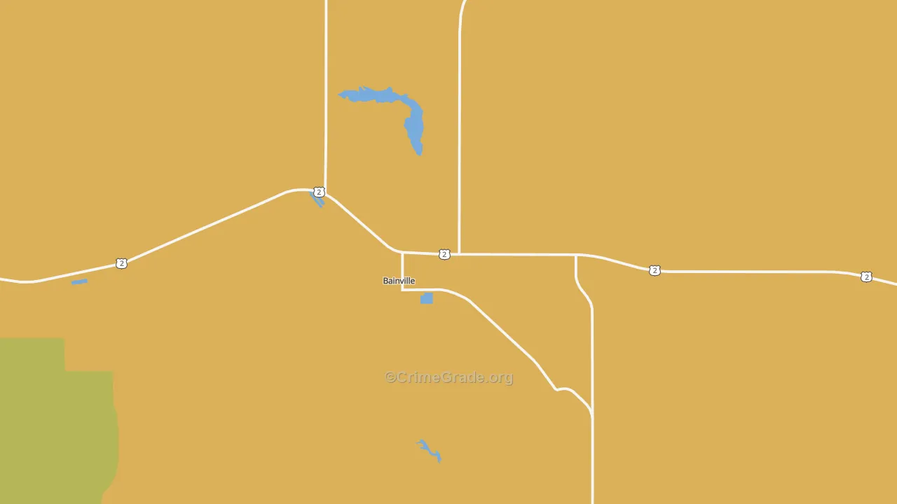 Bainville, MT Map of Burglary Rates