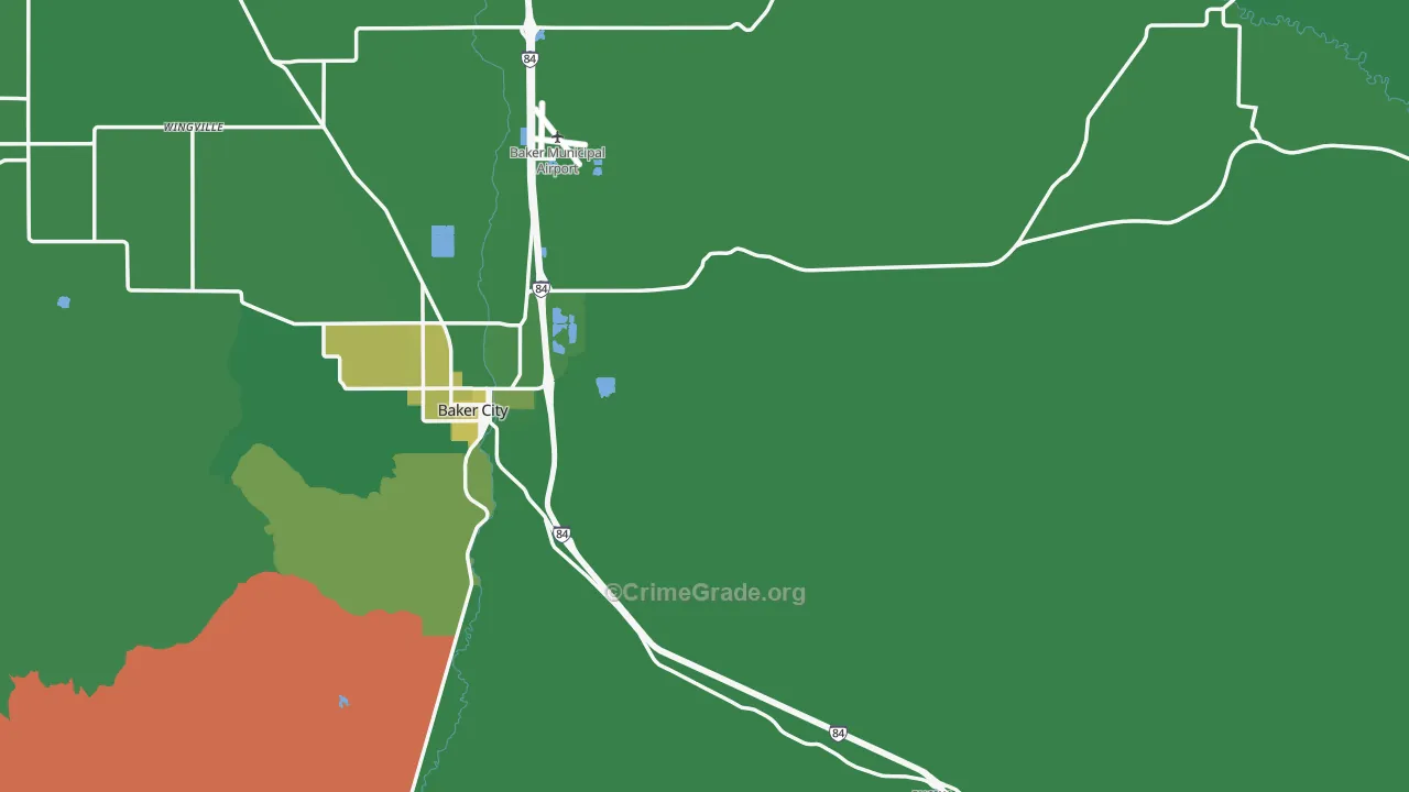 Baker County, OR Map of Burglary Rates