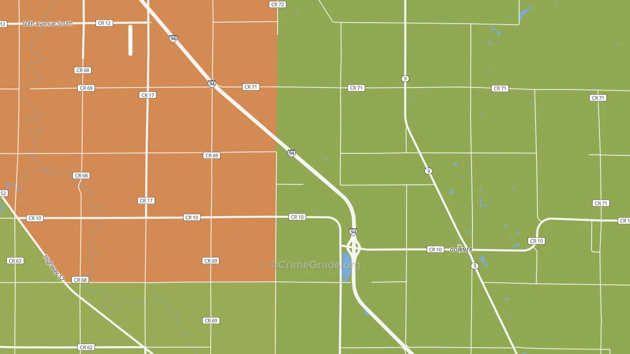 Baker, MN Map of Burglary Rates