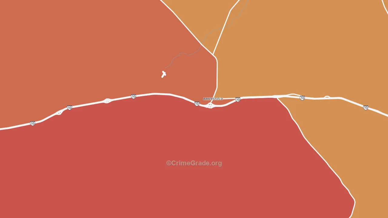 Bakersfield, TX Map of Burglary Rates