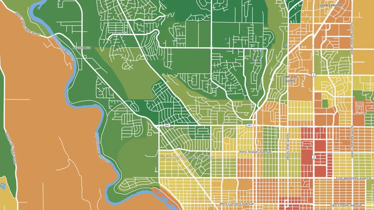 Balboa, Spokane, WA Map of Burglary Rates