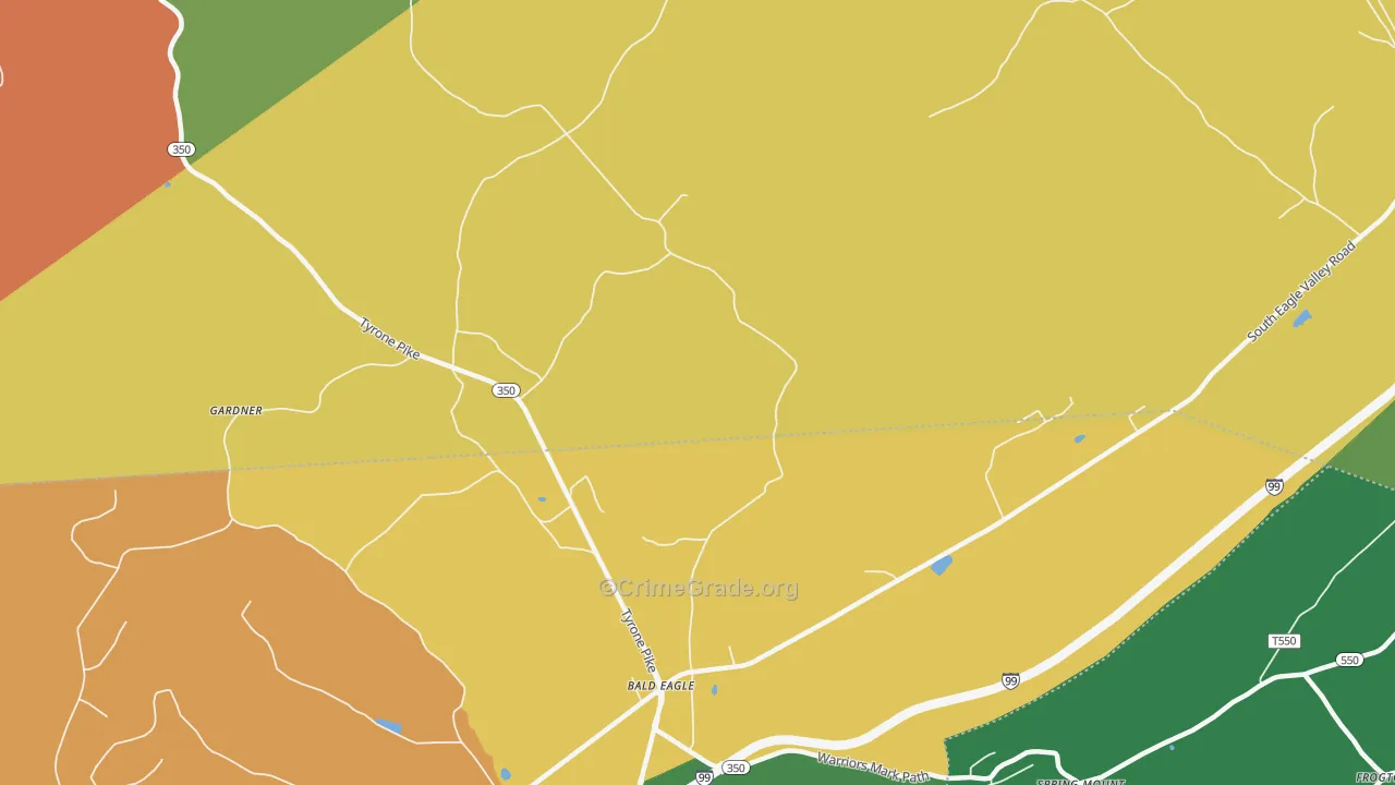Bald Eagle, PA Map of Burglary Rates