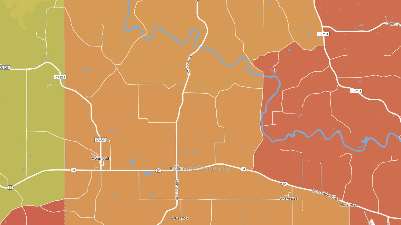 Baldwin, IA Map of Burglary Rates
