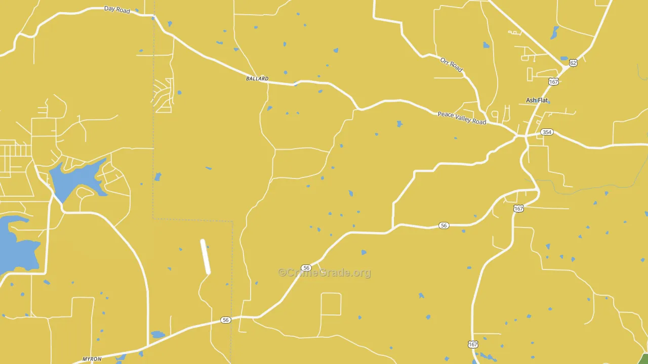 Ballard, AR Map of Burglary Rates
