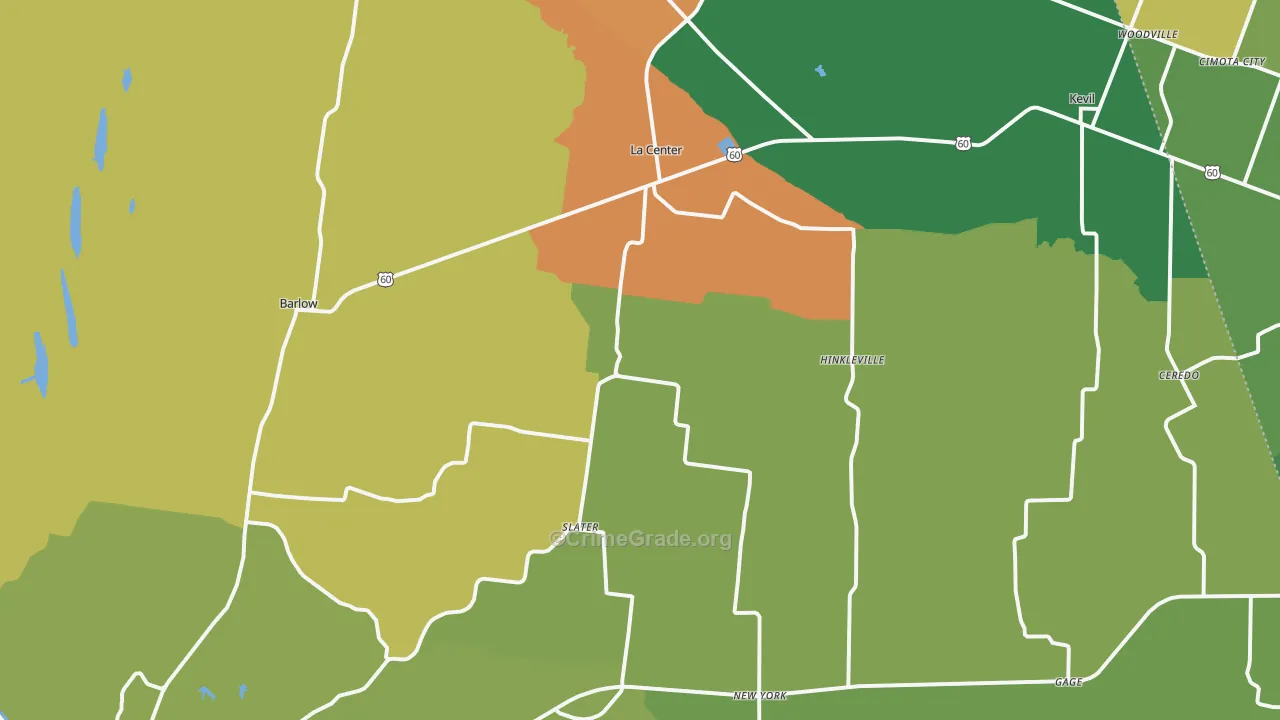 Ballard County, KY Map of Burglary Rates