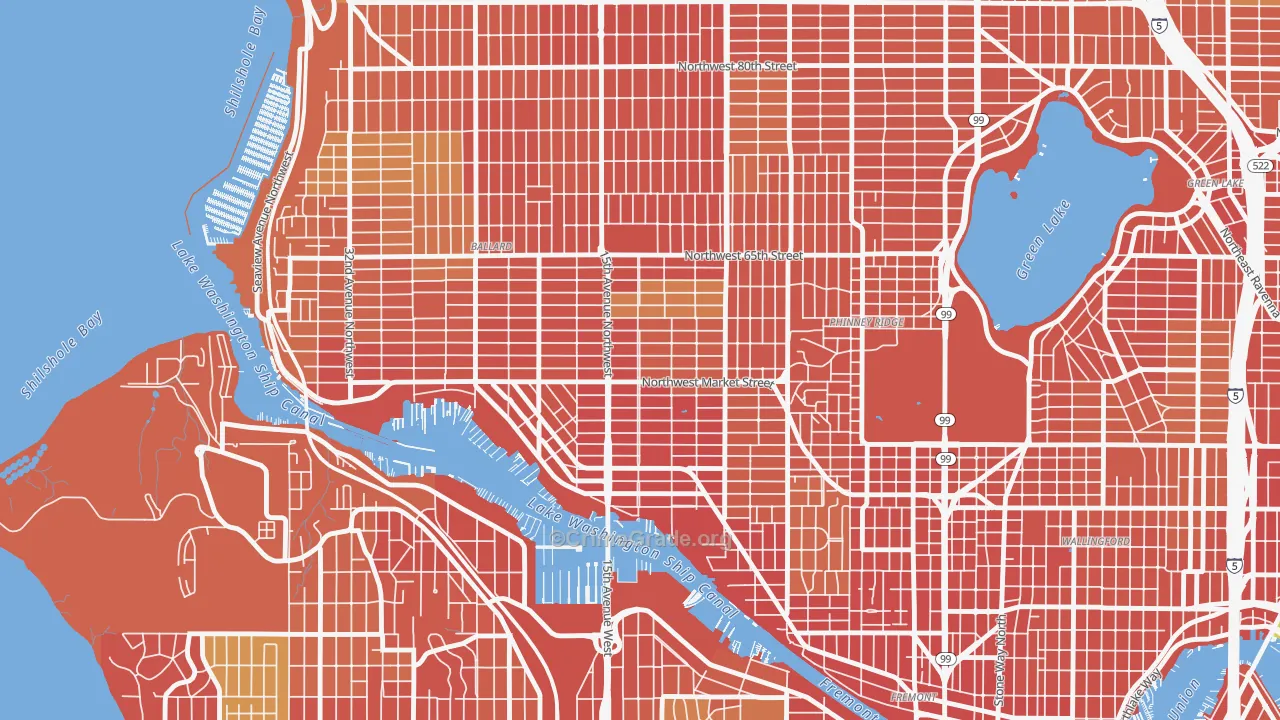 Ballard, Seattle, WA Map of Burglary Rates