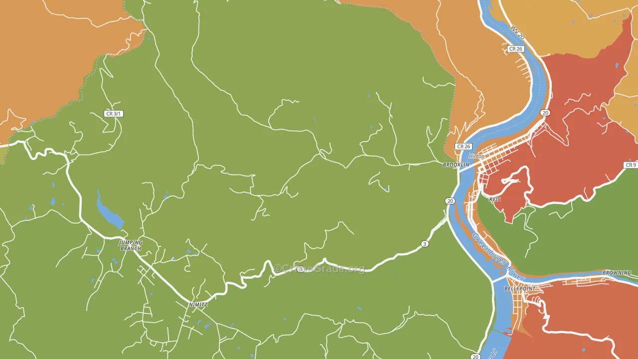 Ballengee, WV Map of Burglary Rates